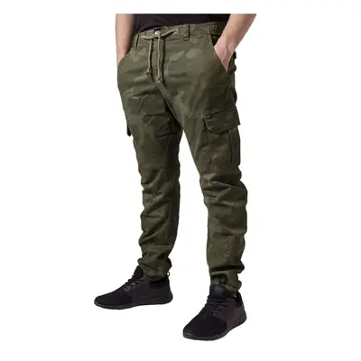 kalhoty pánské URBAN CLASSICS - Camo Cargo Jogging - olive camo - TB1611