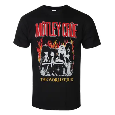 Tričko metal pánské Mötley Crüe - Vintage World Tour Flames - ROCK OFF - MOTTEE48MB