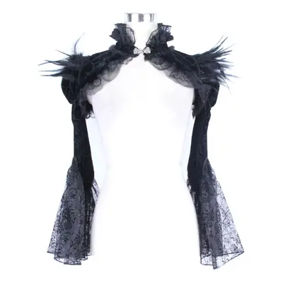 tričko gothic and punk dámské - Black Swan Gothic Shawl with Faux Fur - DEVIL FASHION - CA005