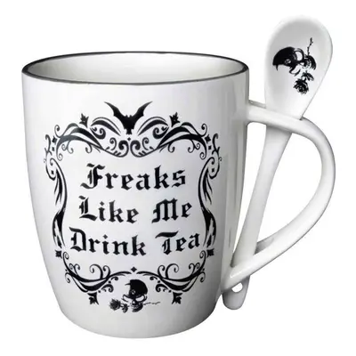 hrnek se lžičkou ALCHEMY GOTHIC - Freaks Like Me Drink Tea