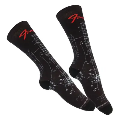 ponožky PERRI´S SOCKS - FENDER DYE SUBLIMATION CREW - BLACK