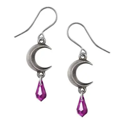 náušnice ALCHEMY GOTHIC - Tears Of The Moon- Amethyst Tear