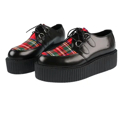 boty s klínem - BLACK/REDTARTAN - NEVERMIND - UL BLK/TARTAN