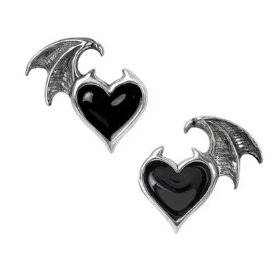 náušnice ALCHEMY GOTHIC - Black Soul - Pewter