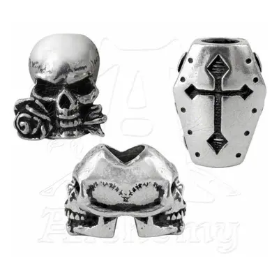 korálky (3ks) na vlasy (vousy) ALCHEMY GOTHIC - Janus/Coffin/Alchemist - ABR1