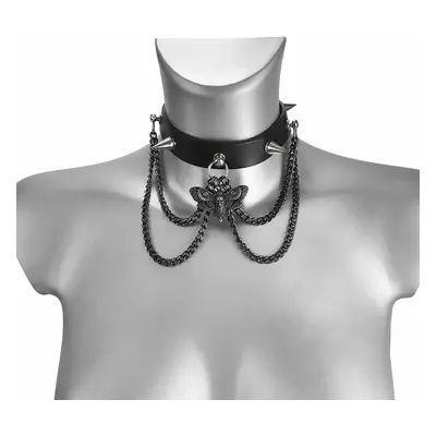 obojek DEATH'S HEAD SPIKE CHOKER