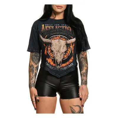 tričko hardcore dámské - AC MIDWEST RUN - AFFLICTION - AW26353-BKLV