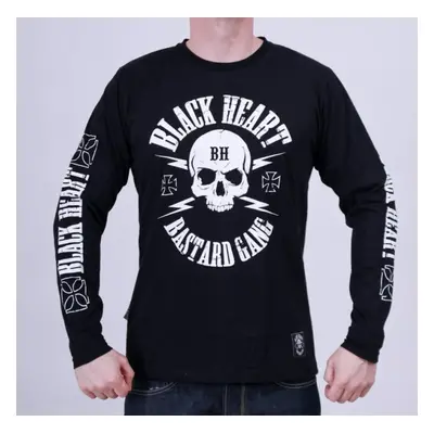 tričko street pánské - BASTARD SKULL LS - BLACK HEART