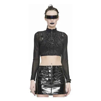 tričko gothic and punk dámské - I am a Cyborg But That's Okay Cyberpunk Crop - DEVIL FASHION - T