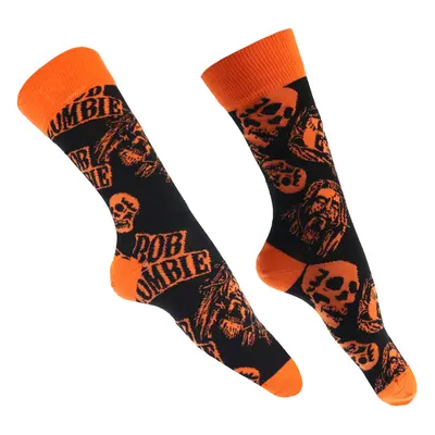 ponožky Rob Zombie - Skull Face Orange - BL - ROCK OFF