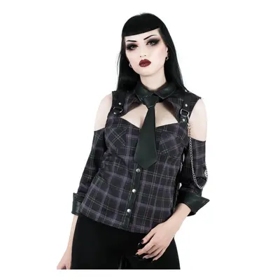 košile dámská KILLSTAR - Kalista Teachers Pet - TARTAN