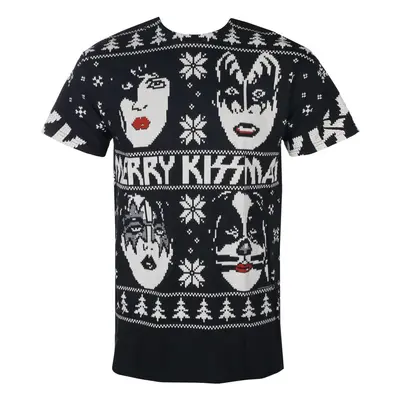 Tričko metal pánské Kiss - MERRY KISSMAS - LIQUID BLUE