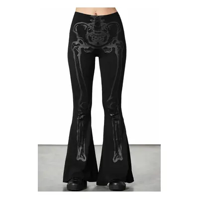 kalhoty dámské KILLSTAR - Skulbones Flares - Black