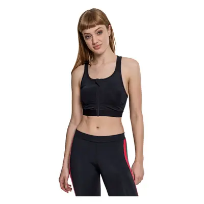 podprsenka sportovní URBAN CLASSICS - Tech Mesh Zipped Bra - black