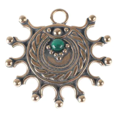 přívěšek (sluneční amulet) DEVANA - bronz/Malachit