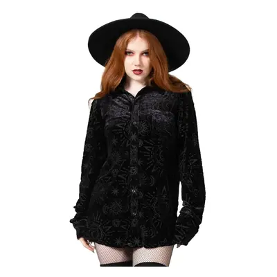 košile unisex KILLSTAR - Alchemight Burnout Button-Up - Black