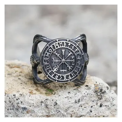 prsten Vegvisir Raven Runes Viking