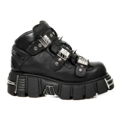 boty kožené unisex - ITALI NEGRO, NOMADA NEGRO, TOWER NEGRO ACERO - NEW ROCK - M.135-S1