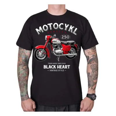 tričko street pánské - MOTOCYKL PANELKA - BLACK HEART