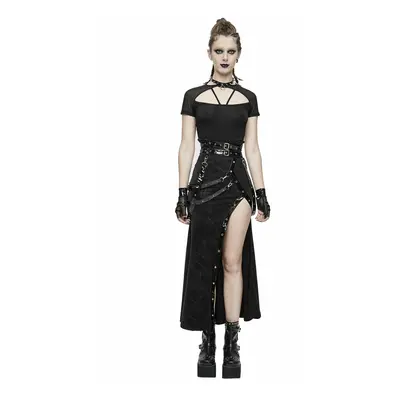 sukně dámská DEVIL FASHION - Tokyo Underground Gothic Black Women Half skirts With Japanese Slit