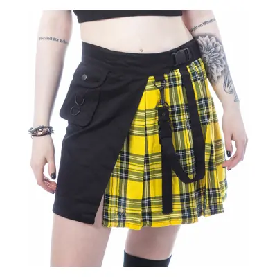 sukně dámská CHEMICAL BLACK - INFINITY - BLACK/YELLOW TARTAN