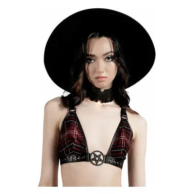 podprsenka (top) KILLSTAR - Crimson Daze Halter - BLOOD TARTAN