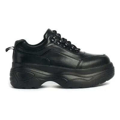 boty s klínem - Jennie Striker Black Chunky Bubble Trainers - KOI - KA00333958