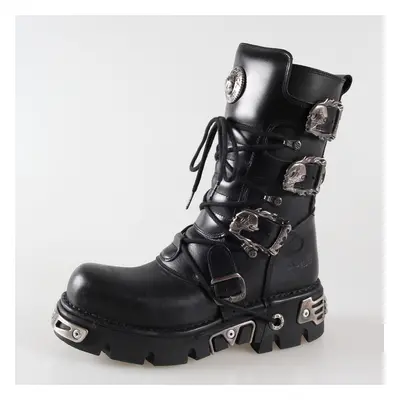 boty kožené dámské - Metal Boots (391-S1) Black - NEW ROCK - M.391-S1