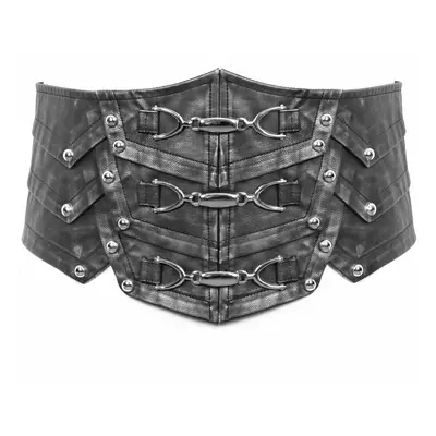 korzet (pás) DEVIL FASHION - Laying Down The Law Punk Metallic Faux Leather