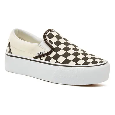 tenisky nízké dámské - UA CLASSIC SLIP-ON PLATFORM Blk WhtCh - VANS - VN00018EBWW