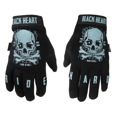 rukavice BLACK HEART - Moto W-TEC Web Skull - BLACK