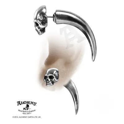 náušnice Tomb Skull Horn - ALCHEMY GOTHIC - E320