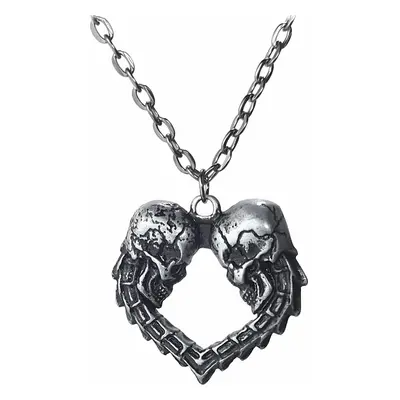 obojek DOUBLE SKULL CARING PENDANT