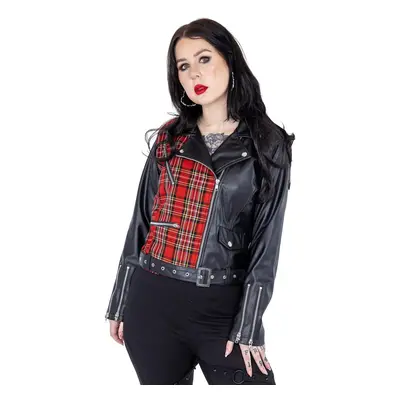 bunda dámská HEARTLESS - ELAINE - BLACK/RED TARTAN