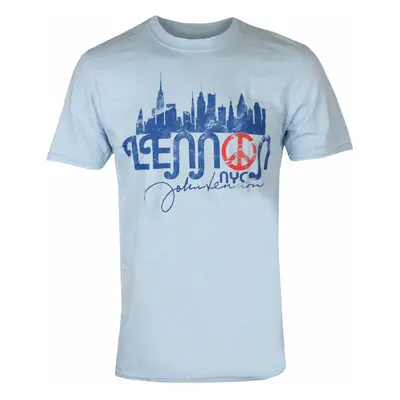 Tričko metal pánské John Lennon - NYC Skyline LHT BLUE - ROCK OFF - JLTS17MLB