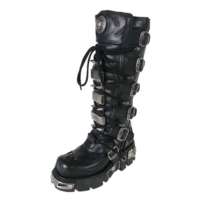 boty kožené dámské - High Vampire Boot (161-S1) Black - NEW ROCK - M.161-S1