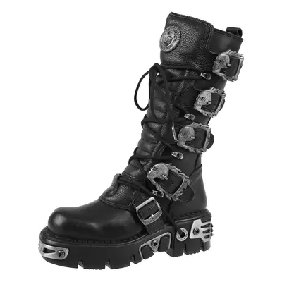 boty kožené dámské - 5-Buckle Boots (402-S1) Black - NEW ROCK - M.402-S1