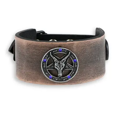 náramek Baphomet - brown - krystal blue