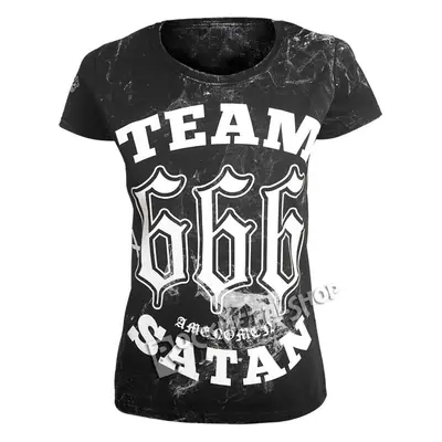 tričko hardcore dámské - TEAM SATAN - AMENOMEN - OMEN082DA ALLPRINT WHITE