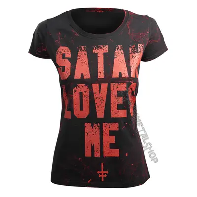 tričko hardcore dámské - SATAN LOVES ME - AMENOMEN - OMEN057DA ALLPRINT RED