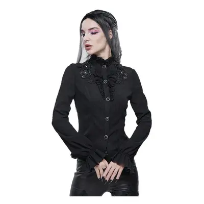 tričko gothic and punk dámské - 3D appliqued shoulder gothic - DEVIL FASHION - SHT07601