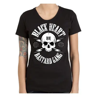 tričko street dámské - SKULL BASTARD GANG - BLACK HEART - 010-0018-BLK