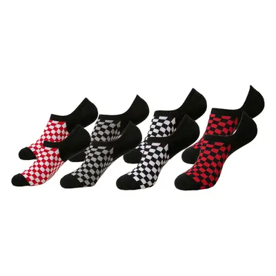 ponožky (set páry) URBAN CLASSICS - Recycled Yarn Check 4-Pack - black+white+red+g