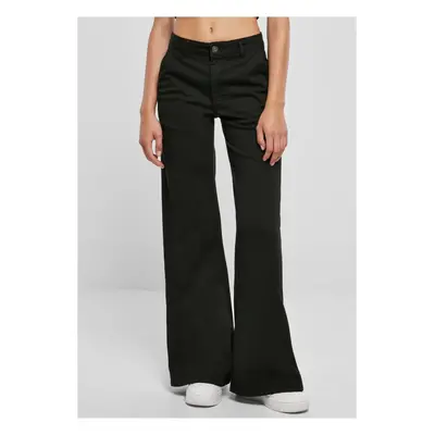 kalhoty dámské URBAN CLASSICS - High Waist Wide Leg Chino - Black