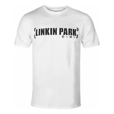 Tričko metal pánské Linkin Park - BRACKET LOGO (WHITE) - PLASTIC HEAD - PH12073 LPTS05MW