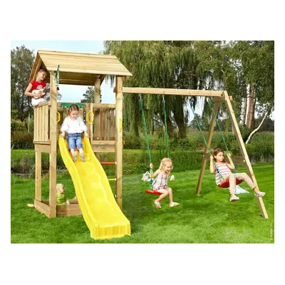 Hřiště Jungle Casa se skluzavkou a modulem 2-Swing Frame 2.0