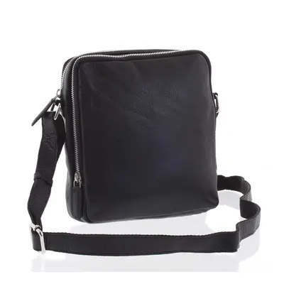 Lehká praktická kožená černá crossbody taška - Tomas Linive