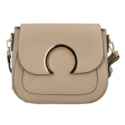 Dámská kožená crossbody kabelka světlá taupe - ItalY Pretty