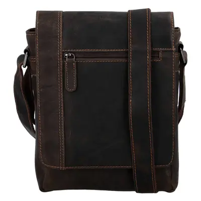 Pánská kožená crossbody taška tmavě hnědá - Greenwood Justwant