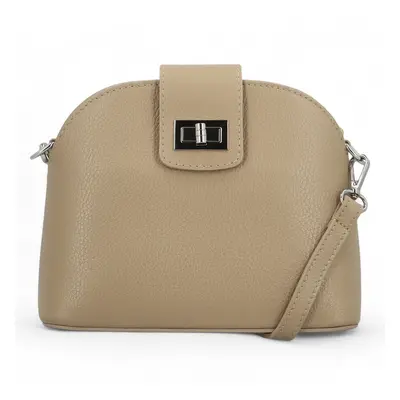 Dámská kožená crossbody kabelka taupe - Delami Saffet